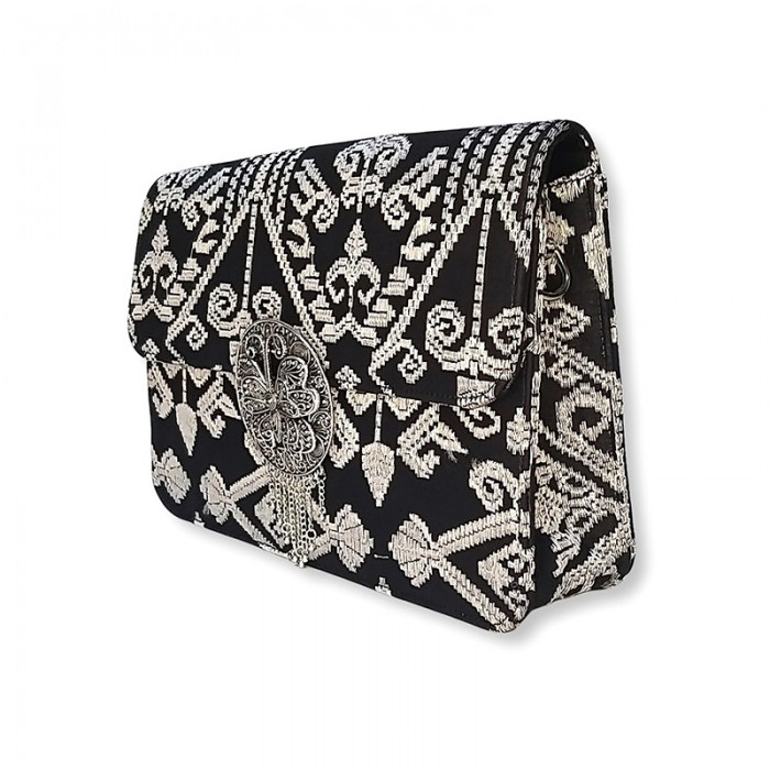 Madiva Clutch Songket Bali Silver in Black 4