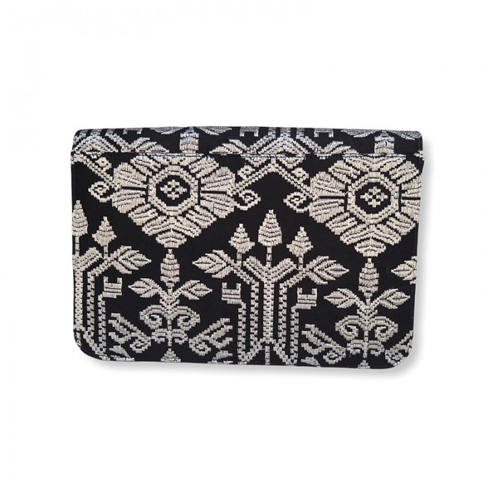 Madiva Clutch Songket Bali Silver in Black 5