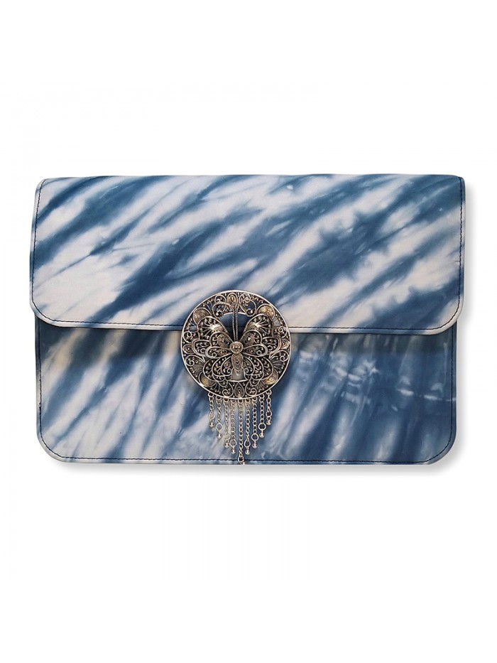 Madiva Clutch in Blue Shibori 2