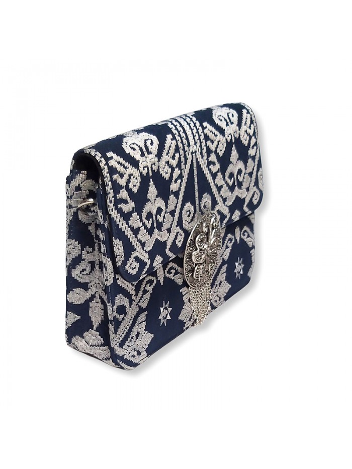 Madiva Clutch Songket Bali Silver in Navy 3