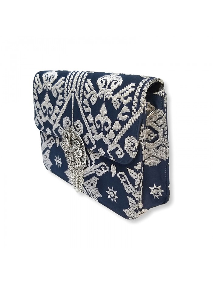 Madiva Clutch Songket Bali Silver in Navy 4