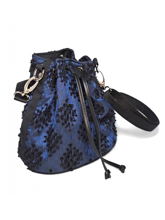 Nina Petite Bag Tenun Ikat Bulu in Navy Blue