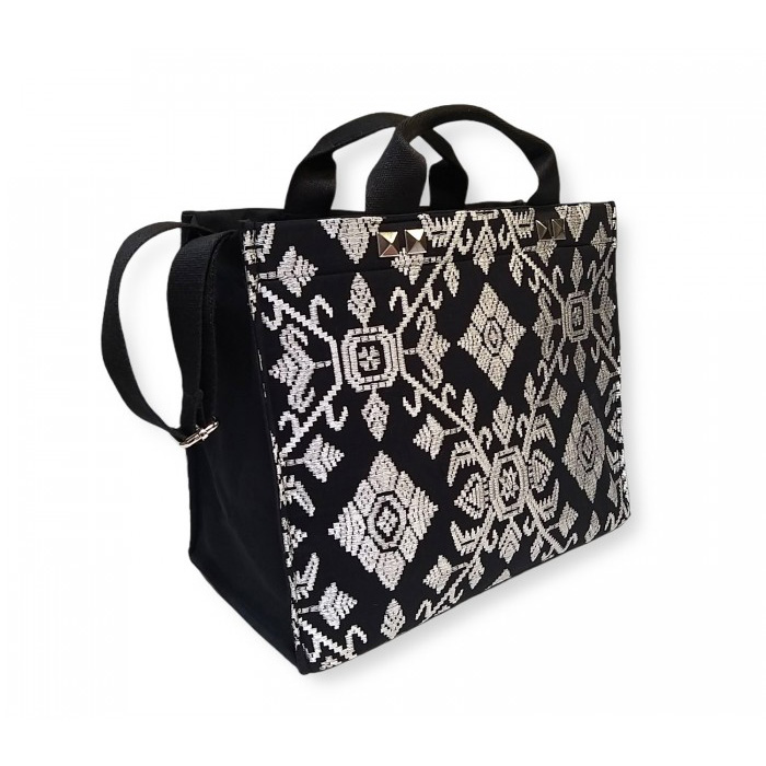 Salma Bag Full Bali Songket Silver in Black 2