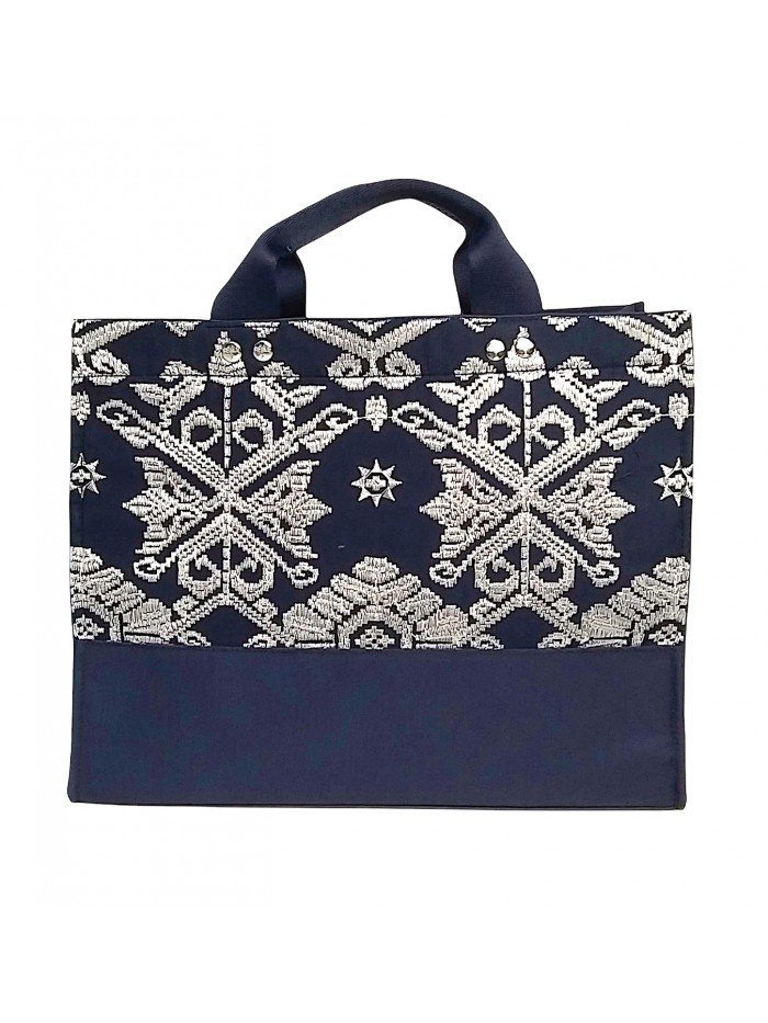 Salma Bag Bali Songket in Navy with Zipper variant 2 2