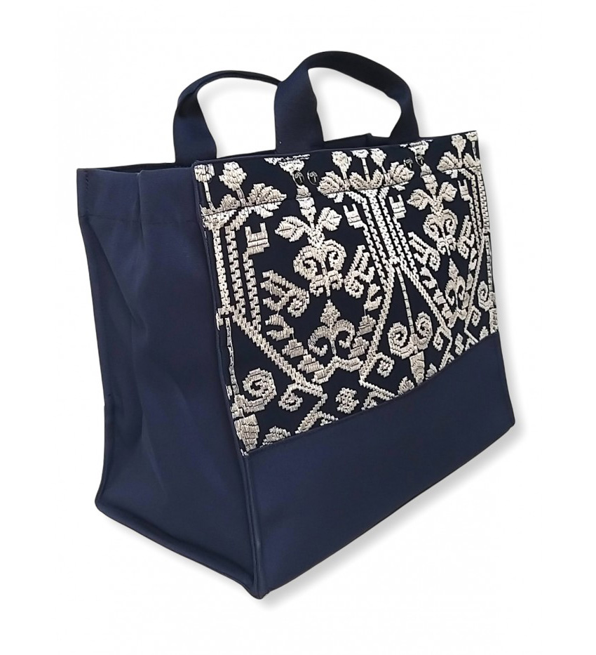 Salma Bag Bali Songket in Navy with Zipper variant 1