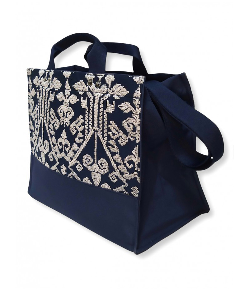 Salma Bag Bali Songket in Navy with Zipper variant 3 1