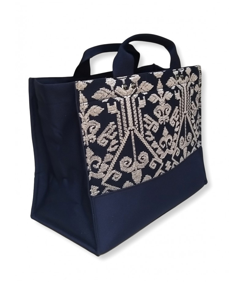 Salma Bag Bali Songket in Navy with Zipper variant 3 3