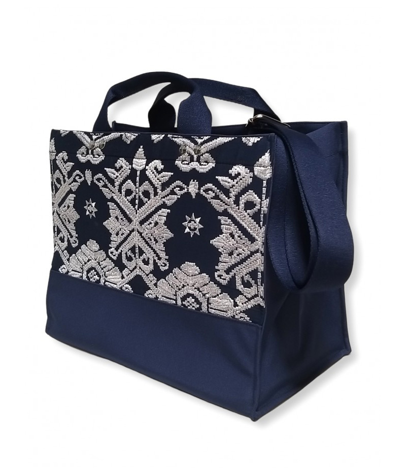 Salma Bag Bali Songket in Navy with Zipper variant 4