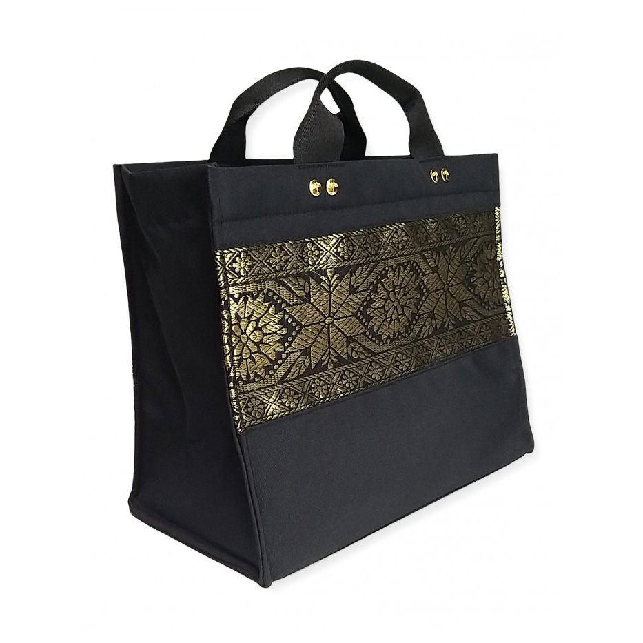 Salma Bag Palembang Songket in Black with Zipper 3