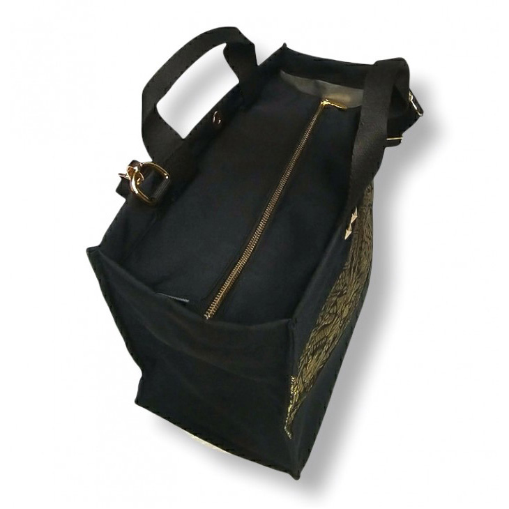 Salma Bag Palembang Songket in Black with Zipper 5