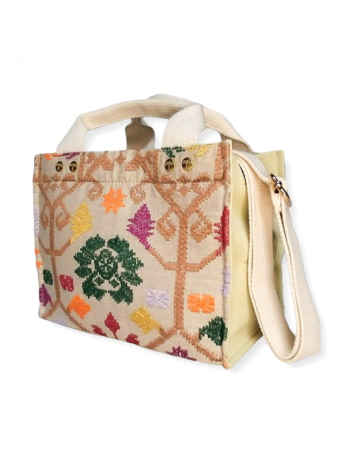 Salma Mini Bag Full Bali Songket in Beige variant 1