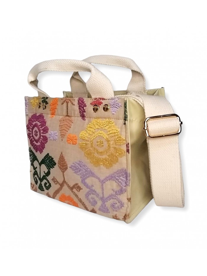 Salma Mini Bag Full Bali Songket in Beige variant 4