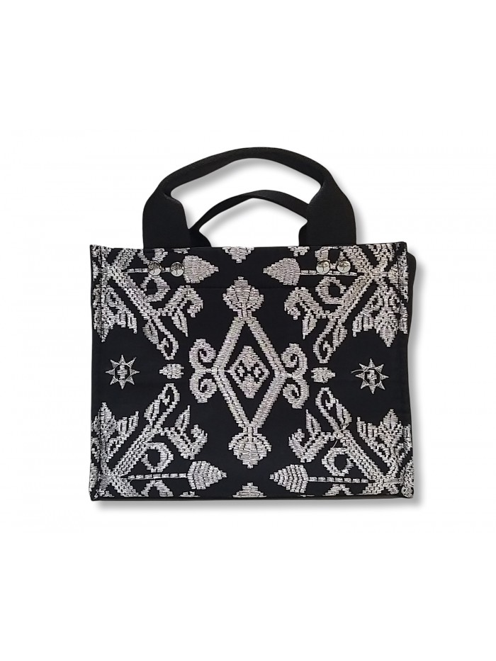 Salma Mini Bag Full Bali Songket Silver in Black variant 1 2