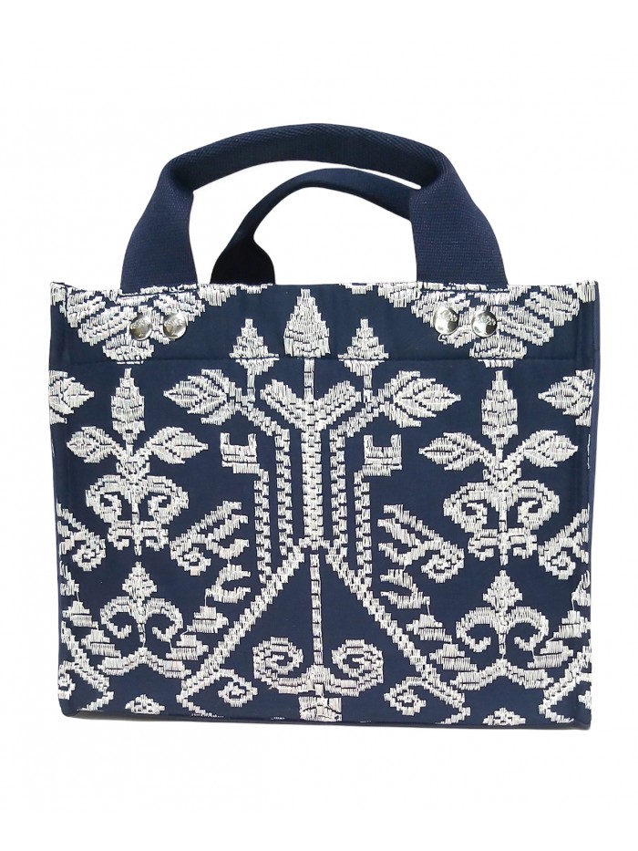 Salma Mini Bag Full Bali Songket Silver in Navy variant 1 2