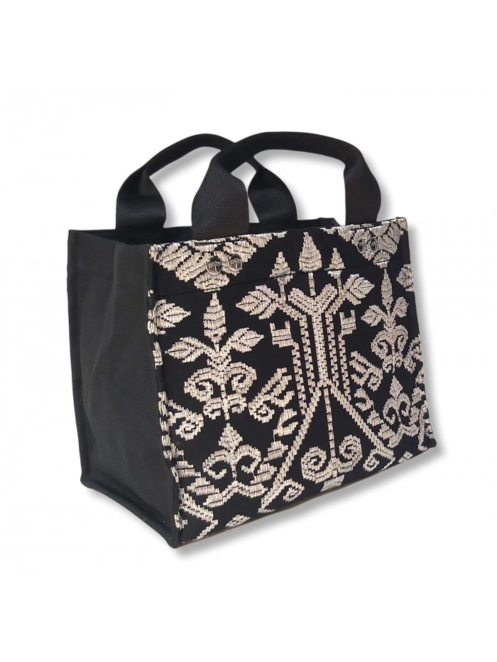 Salma Mini Bag Full Bali Songket Silver in Black variant 2 1