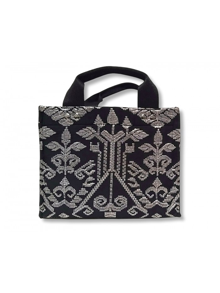 Salma Mini Bag Full Bali Songket Silver in Black variant 2 2