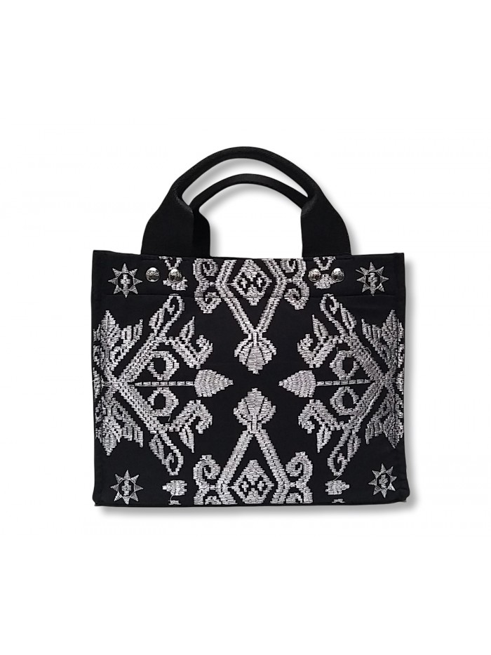 Salma Mini Bag Full Bali Songket Silver in Black variant 4 2